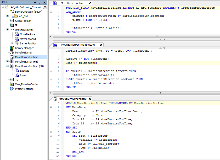 Implementation of module MoveBarrierForTime